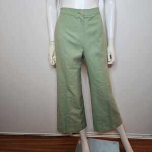 VTG Size 7 Women's Mint Green High Waist Wide-Leg Pants